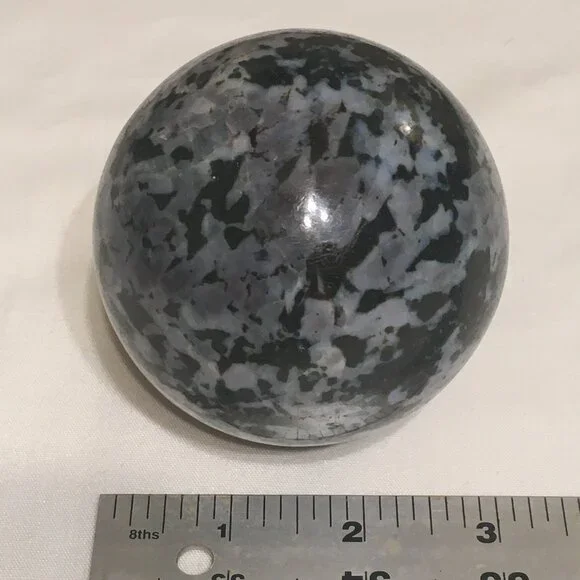 Indigo Gabbro (aka Mystic Merlinite) Sphere with flashes! - Picture 4 of 9